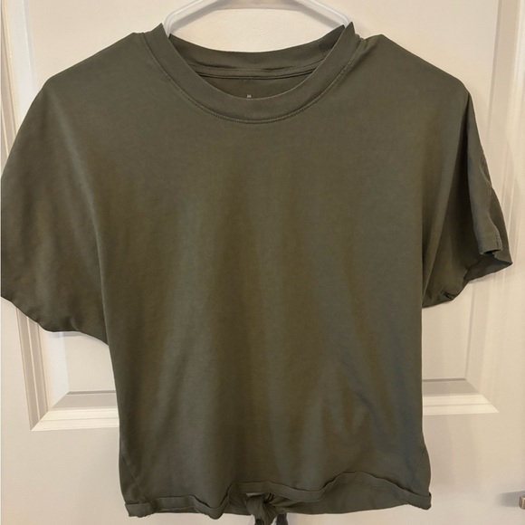 Everlane green t-shirt with open tie back size XS - Picture 2 of 11